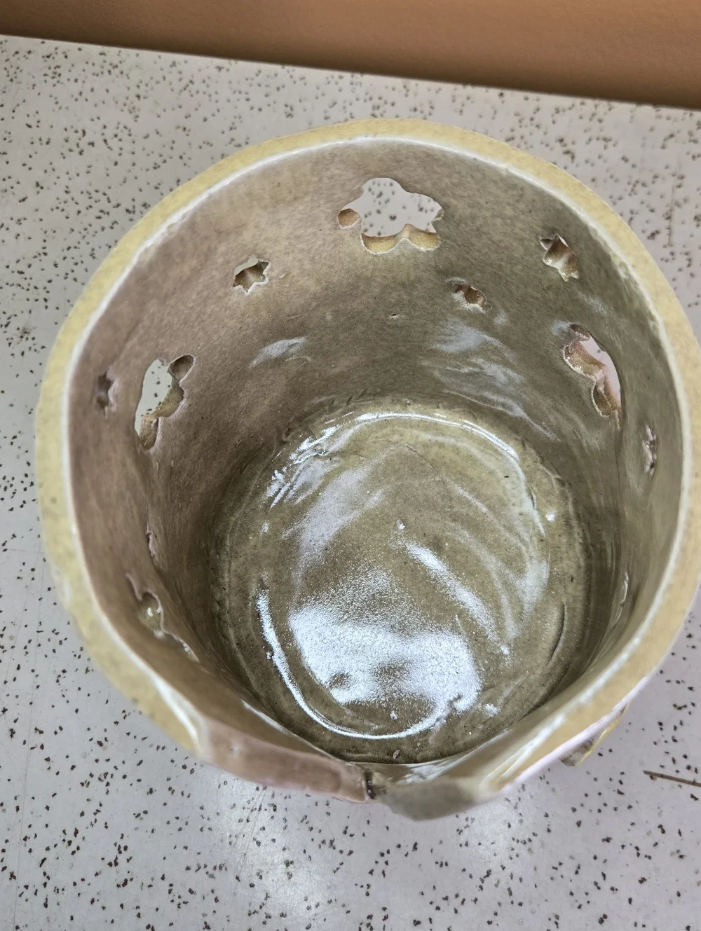 Handcrafted Floral Ceramic Holder for Candles or Trinkets - Picture 6 of 7